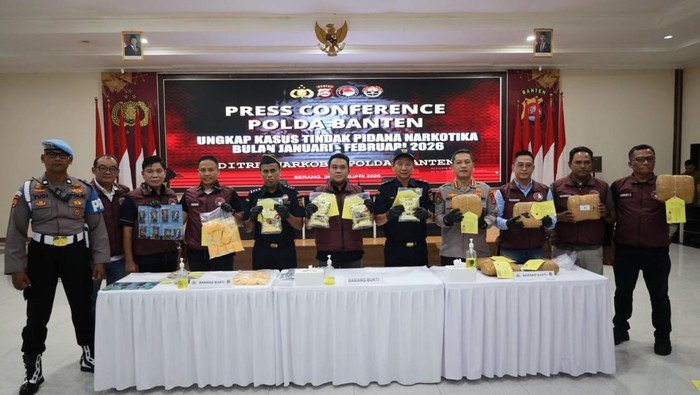 Banten Darurat Narkoba? Polda Banten Sita 4,7 Kg Sabu dan 7,5 Kg Ganja Sepanjang Januari-Februari 2026